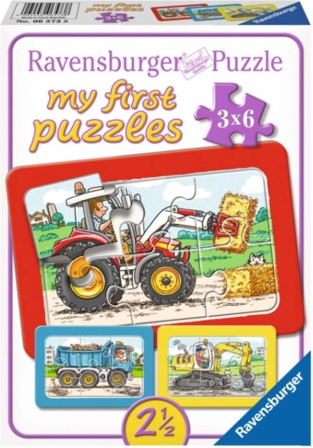 Moje první puzzle Stavební stroje 3×6 dílků RAVENSBURGER