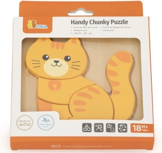 Dřevěné puzzle Viga zrzavé kotě