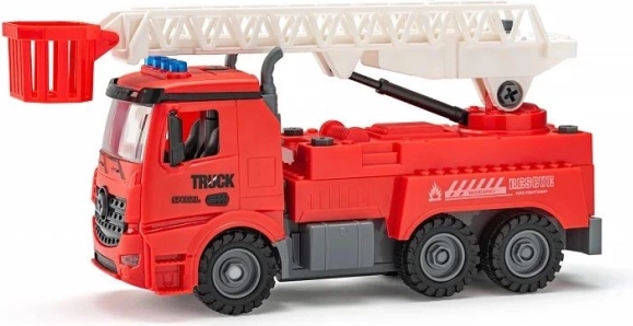 Šroubovací hasičské auto na baterie s dětskou vrtačkou