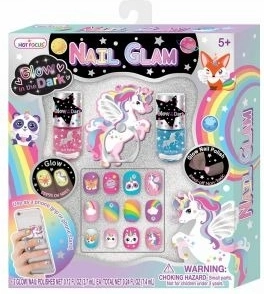 Svítící nalepovací nehty s doplňky