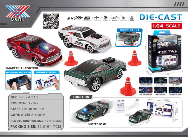 Driftovací autíčko 1:64 Speedy s příslušenstvím - 1 kus