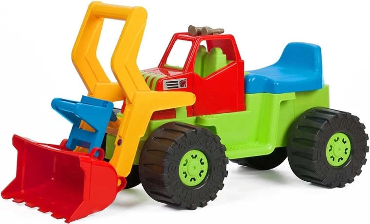 Dětské odrážedlo bagr s nakladačem BAYO 74 cm – zelené