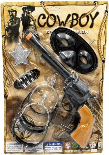 Kovbojský set pro děti – revolver, pouzdro a odznak šerifa