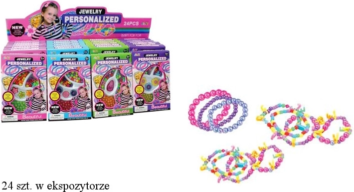 Barevné korálky se šňůrkami na výrobu náramků a náhrdelníků