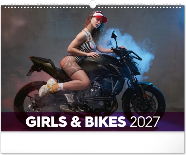 Nástěnný kalendář Girls & Bikes 2027 (48 × 33 cm)