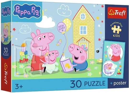 Dětské puzzle Premium Plus Kids Prasátko Peppa – Peppa má plán (30 dílků)