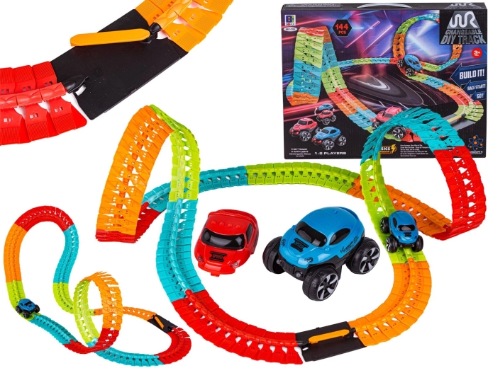 Elastická závodní autodráha 144 dílů