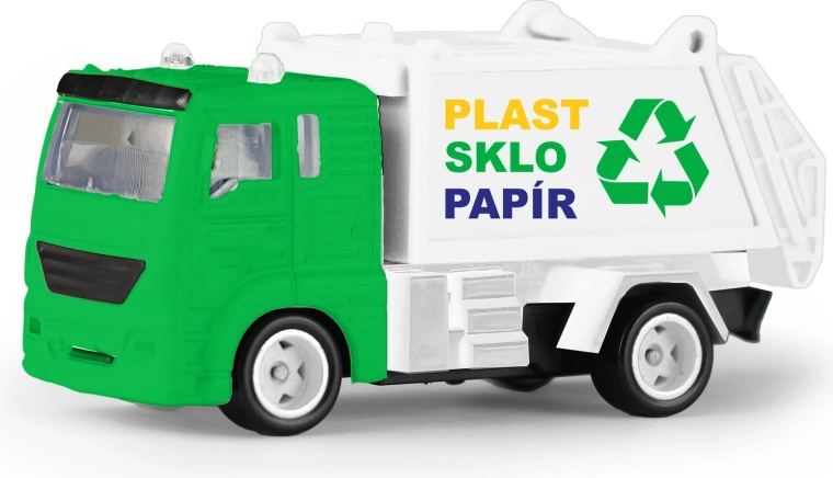 Kovové popelářské autíčko 7 cm s otevírací korbou