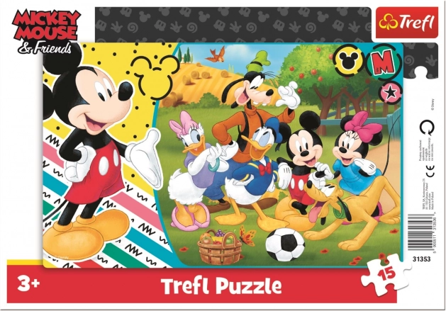 Puzzle TREFL Mickey Mouse na venkově 15 dílků