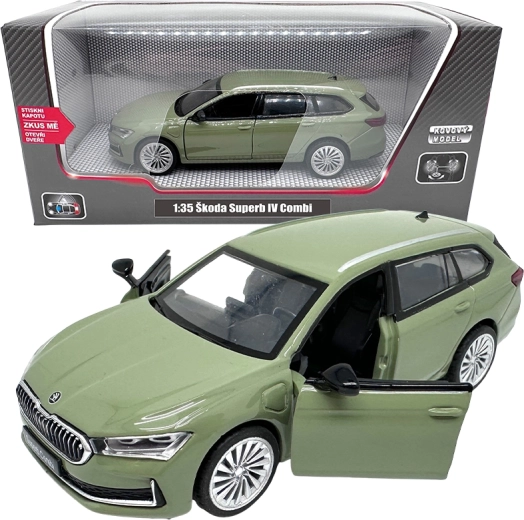 Kovový model Škoda Superb IV Combi 1:35 zelený