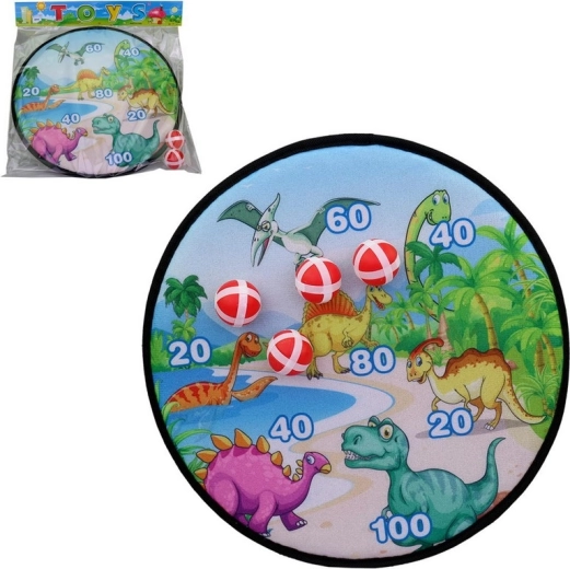 terč s dinosaury a míčky na suchý zip 36 × 36 cm