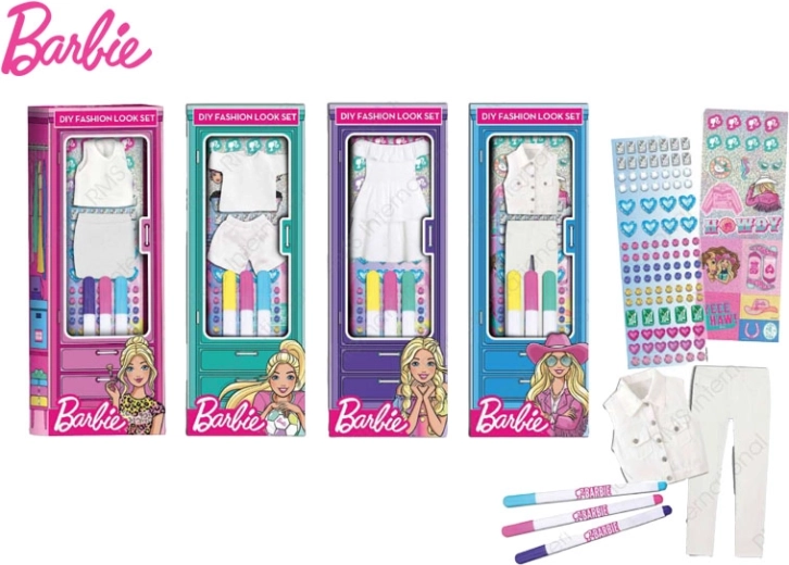 Barbie módní doplňky s fixami – kreativní sada v krabičce