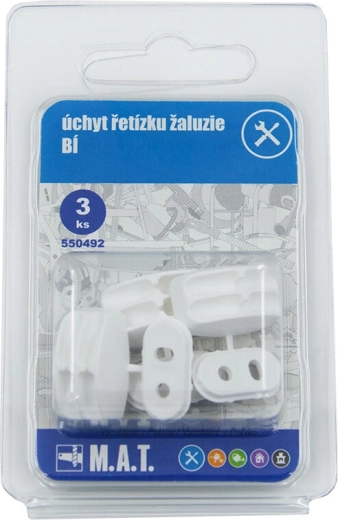 Úchyt řetízku pro žaluzie – bílý, sada 3 ks