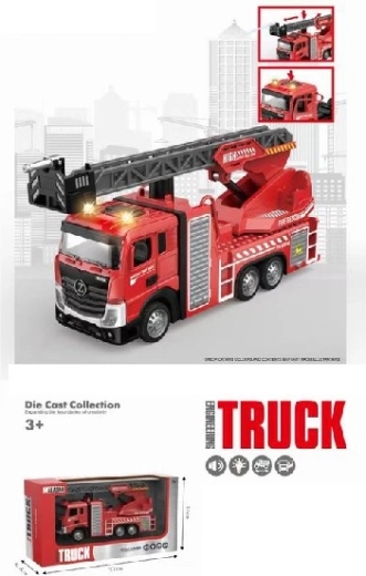 Kovové hasičské auto se světlem a zvukem