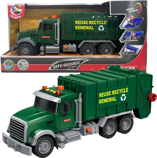 Popelářské auto Sparkys City Service Car zelené 1:14