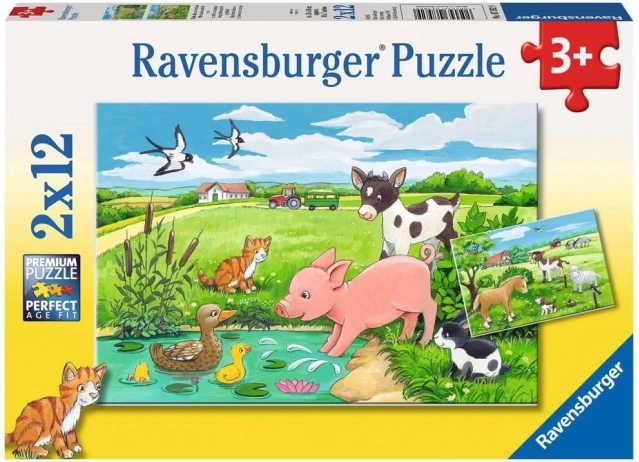 Ravensburger puzzle Zvířecí mláďata 2×12 dílků