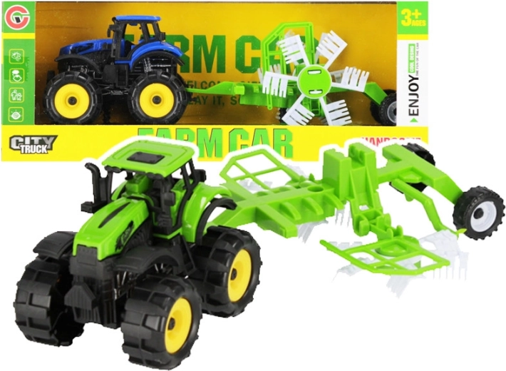 Farmářský traktor s hrabičkami pull-back