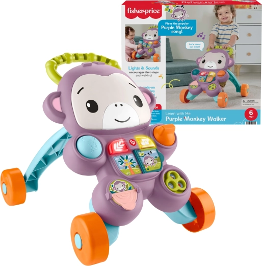 Fisher-Price interaktivní chodítko s fialovou opičkou