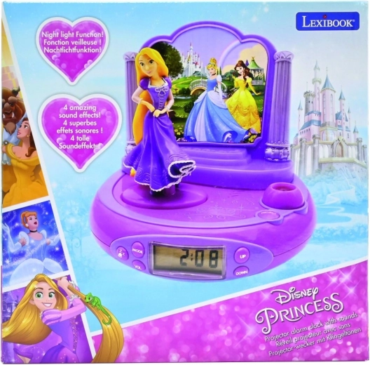3D budík s projektorem Disney Princezny Locika