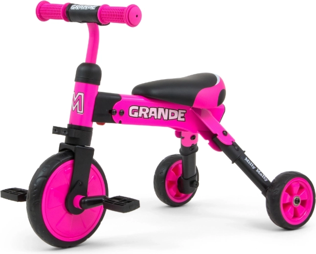 Milly Mally Grande 2v1 růžové dětské odrážedlo a tříkolka