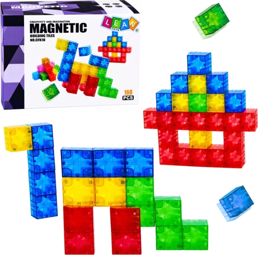 Magnetické stavební kostky – barevné magnetické kostičky 3D (160 dílů)