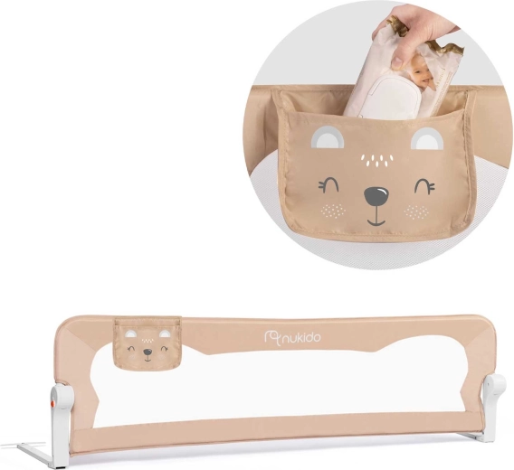 Bezpečnostní zábrana na postel NUKIDO 150 × 42 × 35 cm béžová