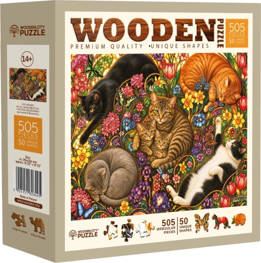 WOODEN CITY dřevěné puzzle Kočičí zahrada 505 dílků