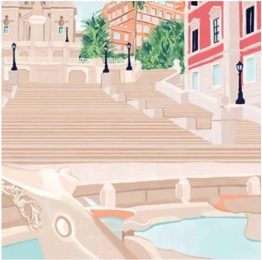 Diamantové malování Španělské schody 30 × 40 cm NORIMPEX