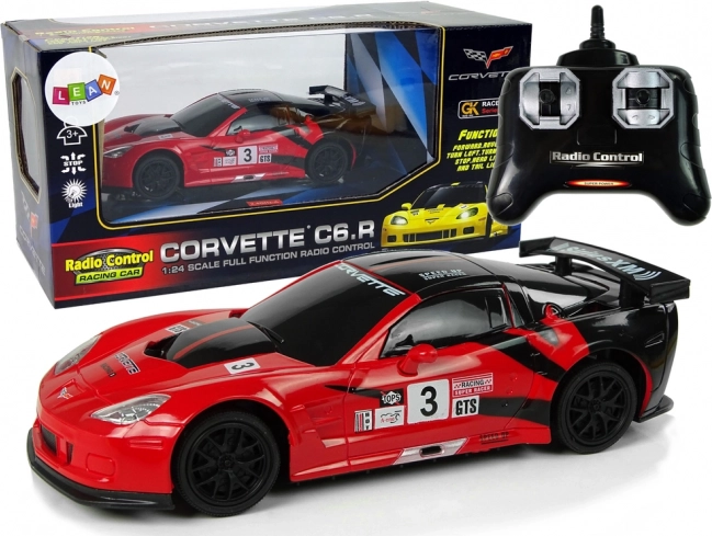 Sportovní auto R/C 1:24 Corvette C6.R červené s osvětlením