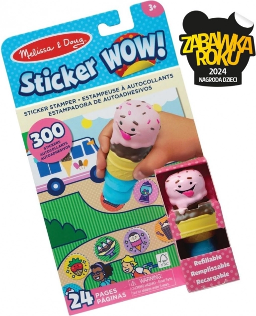 Sticker Wow – knížka a razítko s nálepkami – zmrzlina
