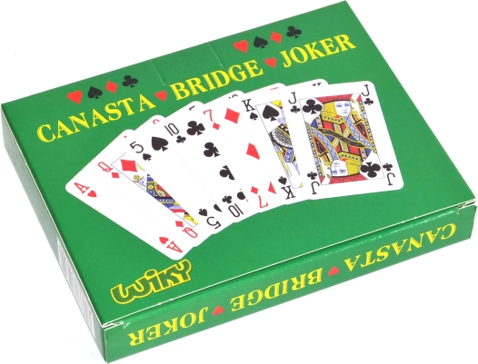 Hrací karty pro Canastu v papírové krabičce