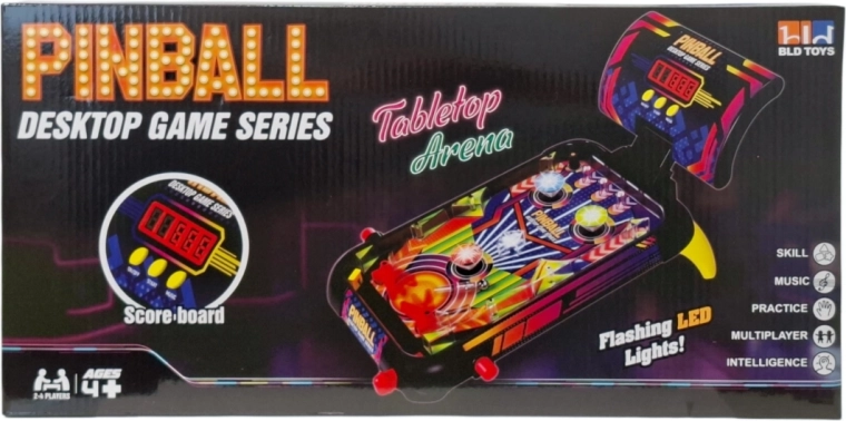Pinball arkádová hra s LED efekty - 1 kus