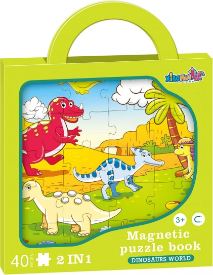 Magnetické puzzle dinosauři 2v1 – 40 dílků