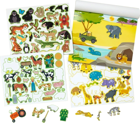 Opakovaně použitelné samolepky Zvířata a prostředí Melissa & Doug