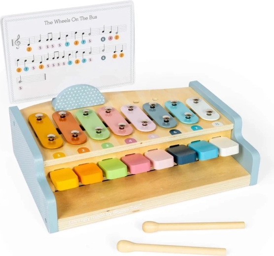 Bigjigs Toys dřevěné piano a xylofon 2 v 1 pro děti
