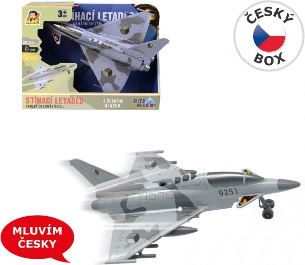 Stíhací letadlo na setrvačník se světlem a zvukem