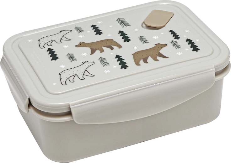 Plastový svačinový box s ventilem Kitchisimo 830 ml – medvídek