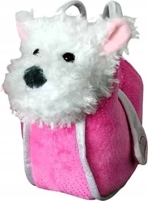 Plyšový pejsek West Highland white terrier v růžové kabelce