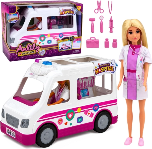 Lalka Anlily lékařka s ambulancí se světly a zvuky