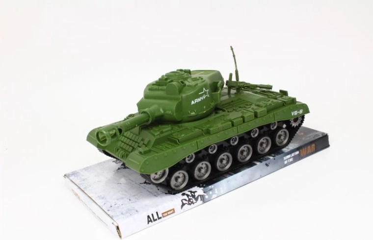 Tank se setrvačním pohonem na přepravní platformě