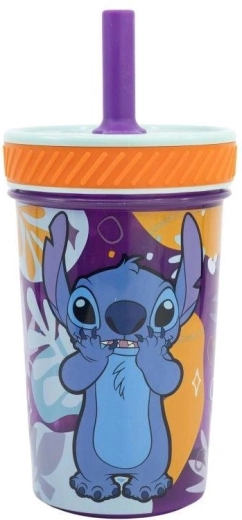 Bezpečný dětský kelímek s brčkem Stitch - 1 kus