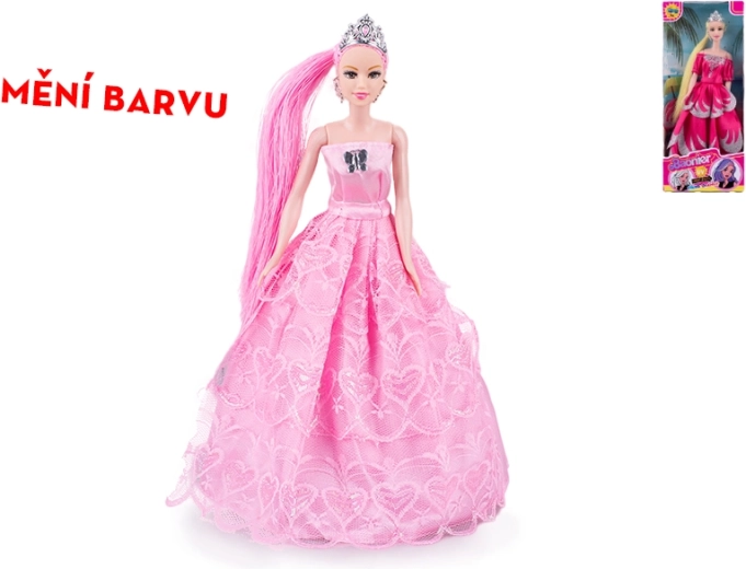 Panenka princezna s měnící se barvou vlasů 29 cm