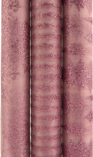 Růžová organza z polyamidu s flitry 30 × 200 cm
