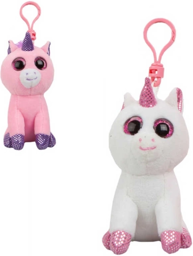Plyšová klíčenka jednorožec s klipem 11 cm - 1 kus