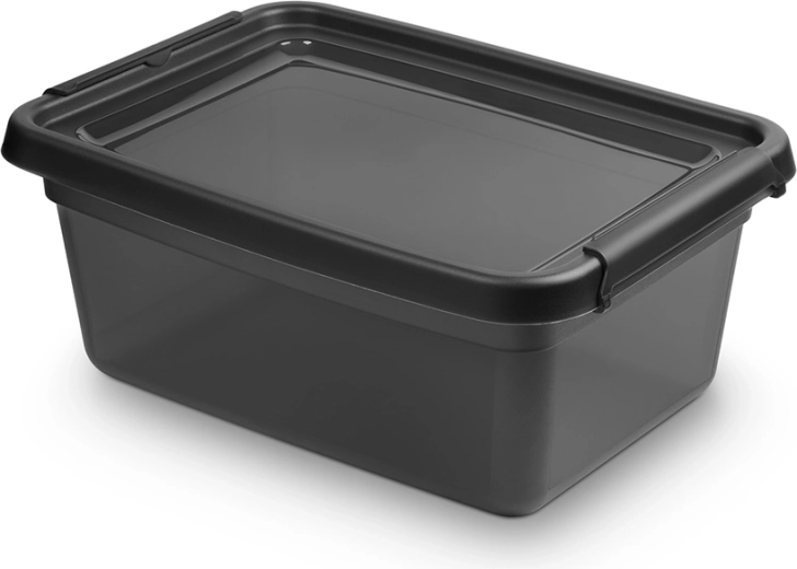 Basestore úložný box s víkem a klipsy coal 12,5 l (28 × 38 × 16 cm)