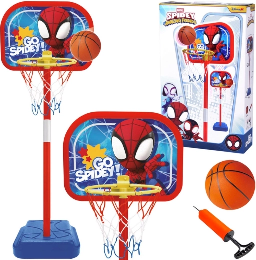 Basketbalová sada SPIDEY s nastavitelným košem a míčem 14 cm