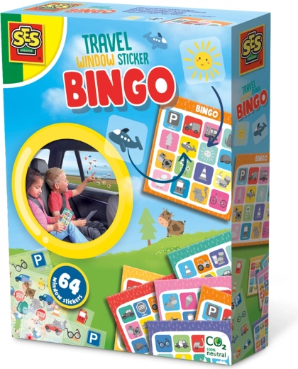 Cestovní hra Bingo se samolepkami na okno auta