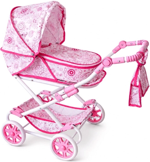 New Baby Monika Flowers dětský kočárek pro panenky 2v1