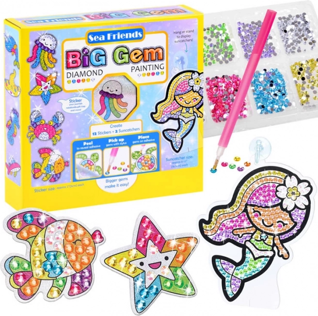 Diamantové malování Sea Friends – kreativní sada s mořskými motivy