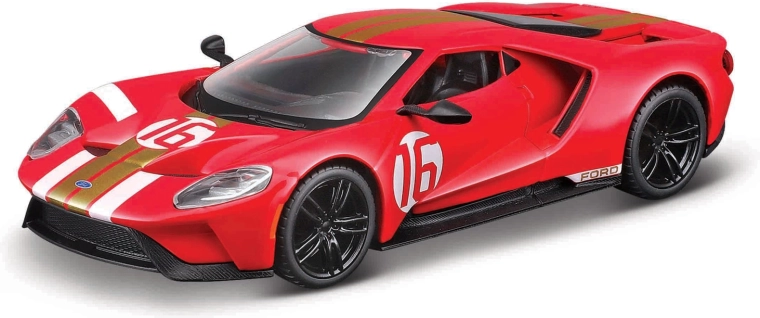 Bburago závodní model 2022 Ford GT Heritage Edition 1:32 červený